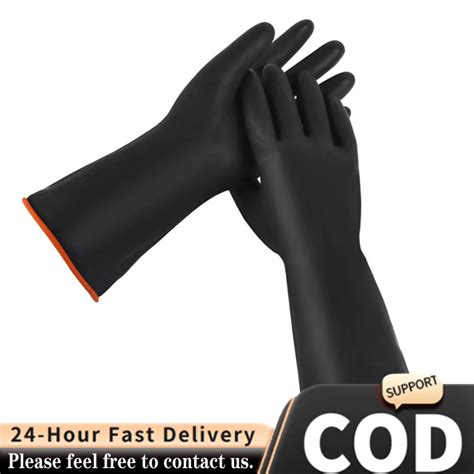 Heavy Duty Rubber Gloves Chemical Muriatic Acid Resistant Natural Anti