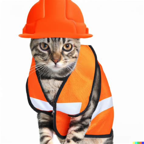 Funny Cat Wearing Suit Builder Craftsman Stock Photo Off