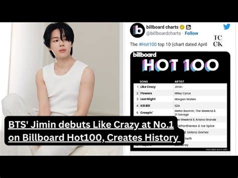 BTS Jimin Debuts Like Crazy At No 1 On Billboard Hot100 Creates