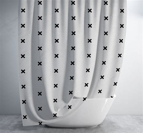 Exes Black And White Minimalist Shower Curtain Etsy