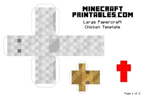 Chicken Printable Minecraft Chicken Papercraft Template