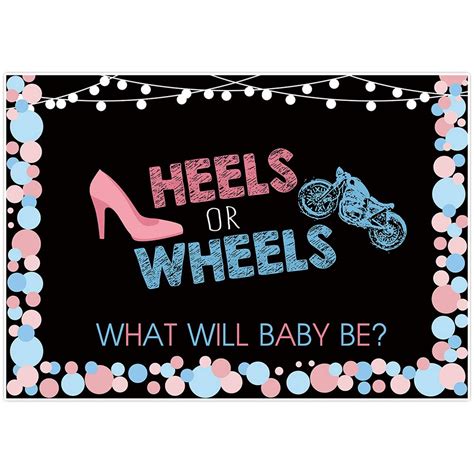 Allenjoy X Ft Heels Or Wheels Gender Reveal Backdrop Pink Blue Dot