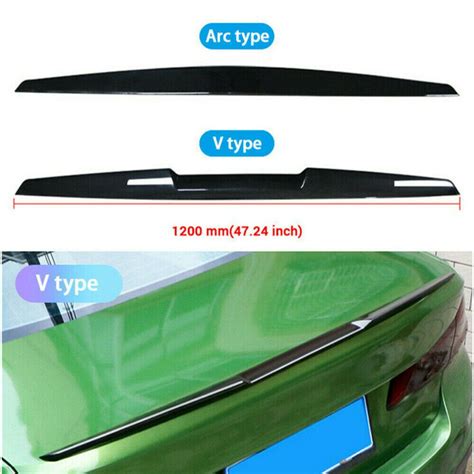 Carbon Fiber Look Car Rear Trunk Spoiler Tail Edge Lip Wing Trim Cm