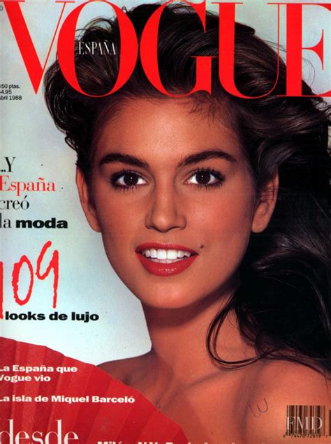 Cover of Vogue Spain with Cindy Crawford, April 1988 (ID:3535 ...