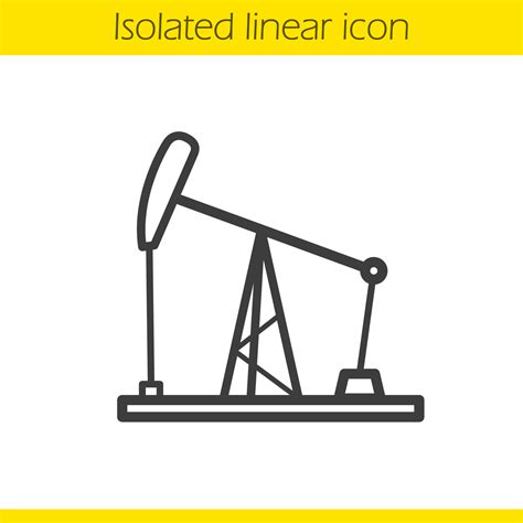 Oil derrick linear icon. Thin line illustration. Oil pump jack contour ...