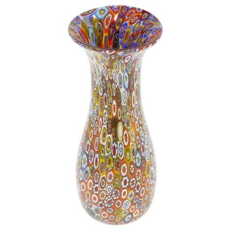 Murano Glass Vases Golden Quilt Millefiori Murano Decanter