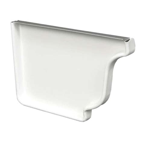 Construction Metals 5 In K Style White Aluminum Left Hand End Cap