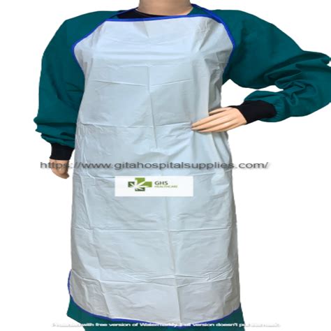 Ghs Healthcare White Sleeveless Reusable Pvc Apron For Multi Purpose