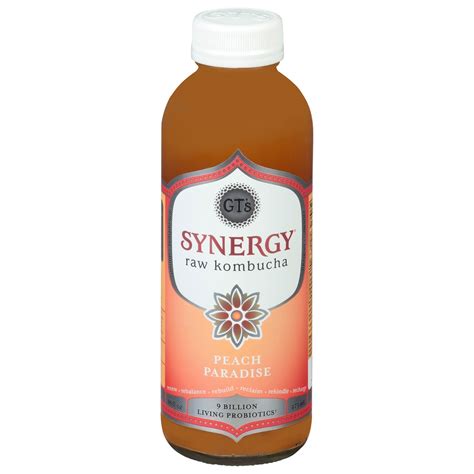 GT S Synergy Raw Kombucha Peach Paradise 16 Fl Oz Shipt