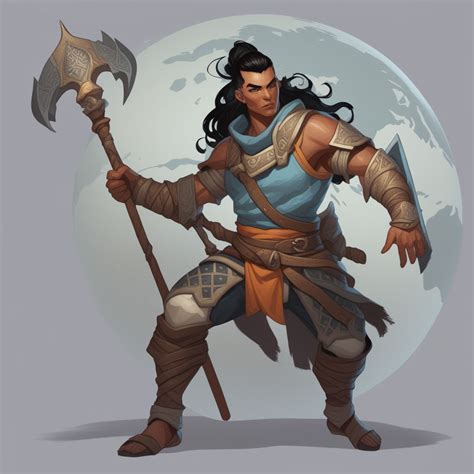 D D Character Art Of An Earth Genasi Fighter With Black Hair By Kyle