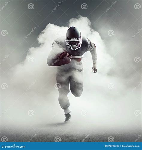 Powerful American Football Player Running with Ball Stock Illustration ...