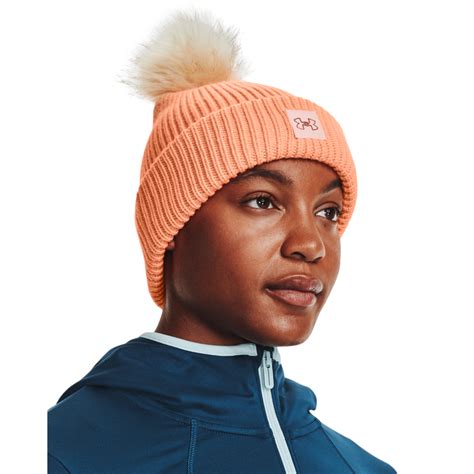 Under Armour Womens Coldgear® Infrared Halftime Ribbed Pom Beanie Pga Tour Superstore