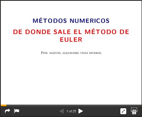 Metodo De Euler Pasos Para Resolver Ecuaciones Diferencial