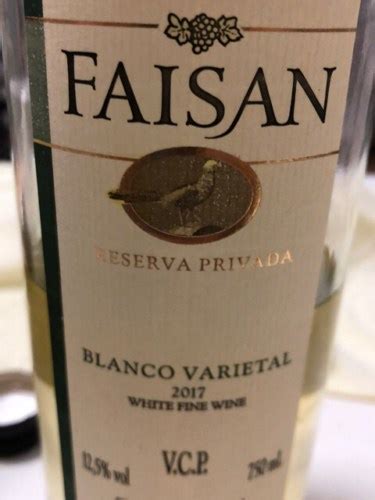 2017 Familia Traversa Faisan Reserva Privada Varietal Blanco Vivino US