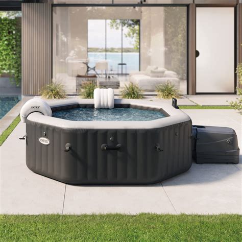 PureSpa Jet And Bubble Deluxe Inflatable Hot Tub Set 6 Person LIDL