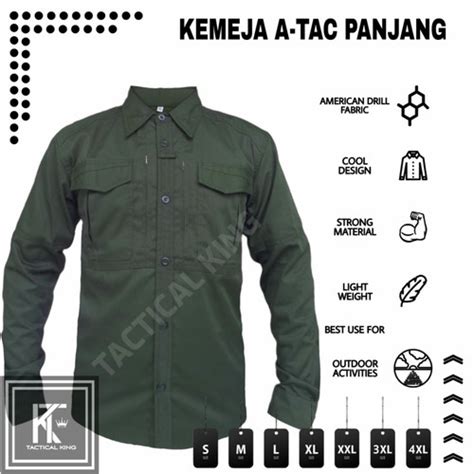 Jual Kemeja Tactical M Tac Lengan Panjang Hijau Army Kemeja Outdoor