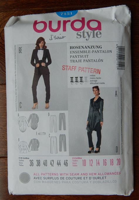 Womens Pantsuit Sewing Pattern With Cummerbund