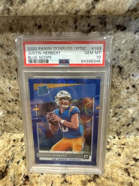 Justin Herbert 2020 Optic 153 Blue Scope Price Guide Sports Card