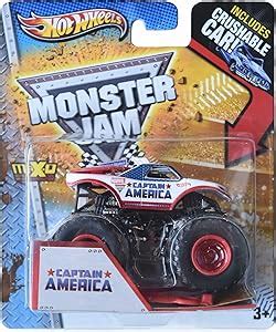 Amazon Hot Wheels Monster Jam Captain America Crushable Car Toys Games
