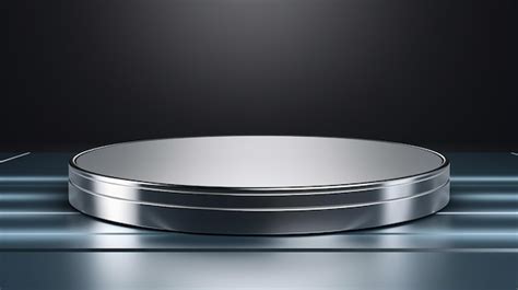 Premium Ai Image A Silver Object With A Round Base That Says The