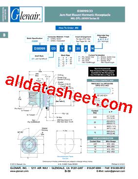 D38999-23 Datasheet(PDF) - Glenair, Inc.