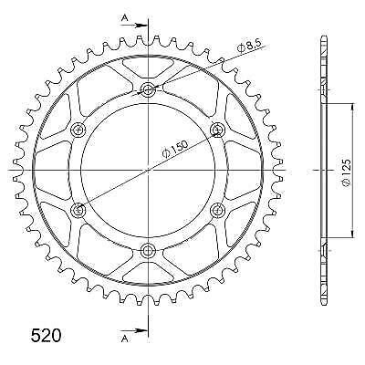 Supersprox Steel Black Rear Sprocket Pitch Teeth Ktm Xc W