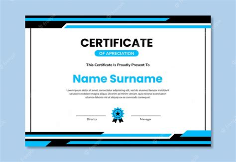 Premium Vector Modern Certificate Design Template With Abstract Blue