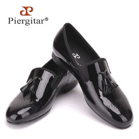 Aliexpress Buy Piergitar Black Patent Leather Men Dress Shoes