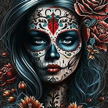 Day Of The Dead Girl Tattoo Style Art Print Unique Dia De Los