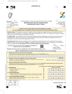 Fillable Online PR 700276 And 0011403 Quarterly Survey Of Construction