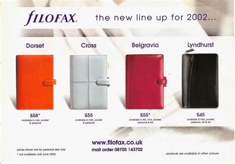 Philofaxy: Filofax Catalogue - 2002