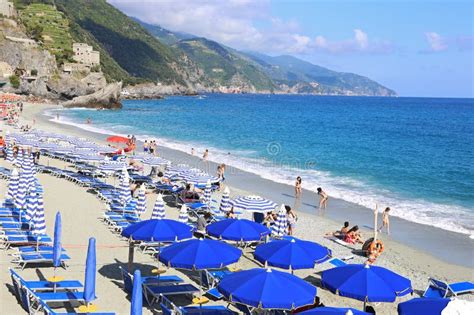 Landscape Of Spiaggia Di Fegina Beach At Monterosso Village Cinque