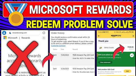 Microsoft Rewards Redeem Problem Solve Microsoft Rewards Amazon