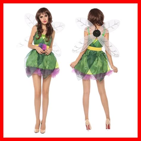 women sexy Deluxe Green Tinkerbell Fairy Costume adult Tinker Bell ...