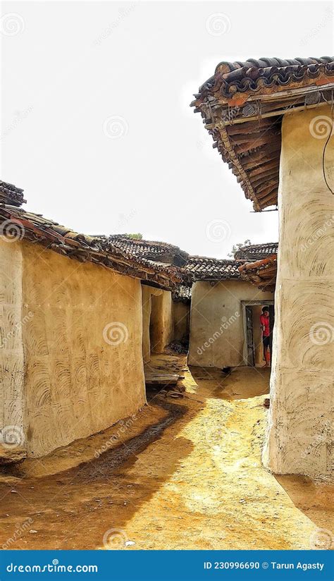 Beautiful Mud House In Jharkhand India Stock Photo Image Of History