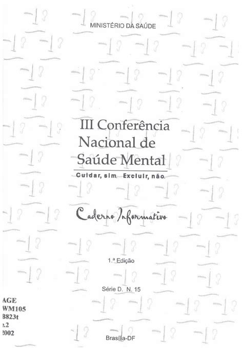 Relatório Final Da Iii Conferência Nacional De Saúde Mental “cuidar