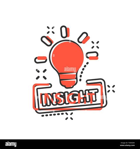 Insight Icon In Comic Style Bulb Vector Cartoon Illustration On White