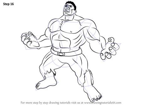 Learn How to Draw Angry Hulk (The Hulk) Step by Step : Drawing Tutorials