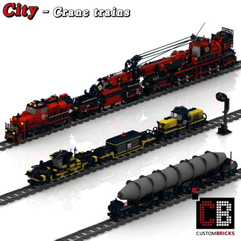 CUSTOMBRICKS.de - LEGO Custom Zug, Kran und Waggon Bauanleitung Train ...