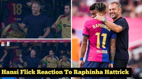 Hansi Flick Reaction To Raphinha Hattrick Goal Vs Real Valladolid