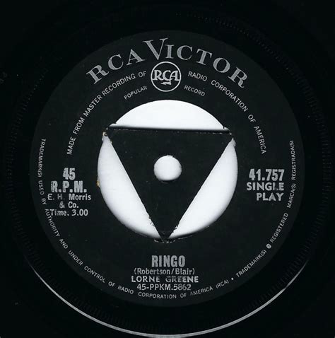 Lorne Greene - Ringo / Bonanza (1964, Vinyl) | Discogs