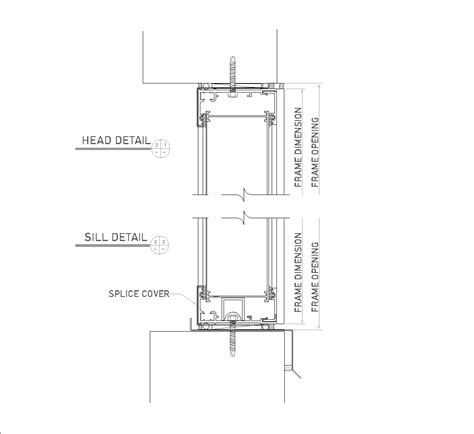 Facciata Continua In Vetro E Alluminio DWG Particolare CAD