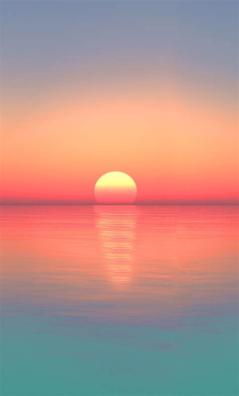 1280x2120 Calm Sunset Ocean Digital Art 5k iPhone 6+ ,HD 4k Wallpapers ...