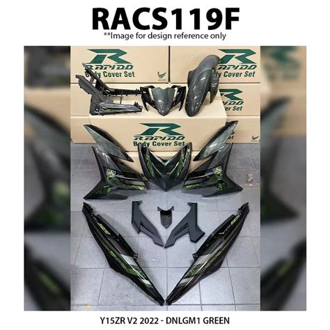 Yamaha Y15 Y15zr V1 V2 Year 2022 Model Cover Set Sticker Tanam Rapido New Hijau Lumut Grey Solid