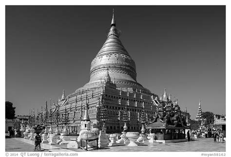 Black And White Picture Photo Circular Gold Leaf Gilded Stupa