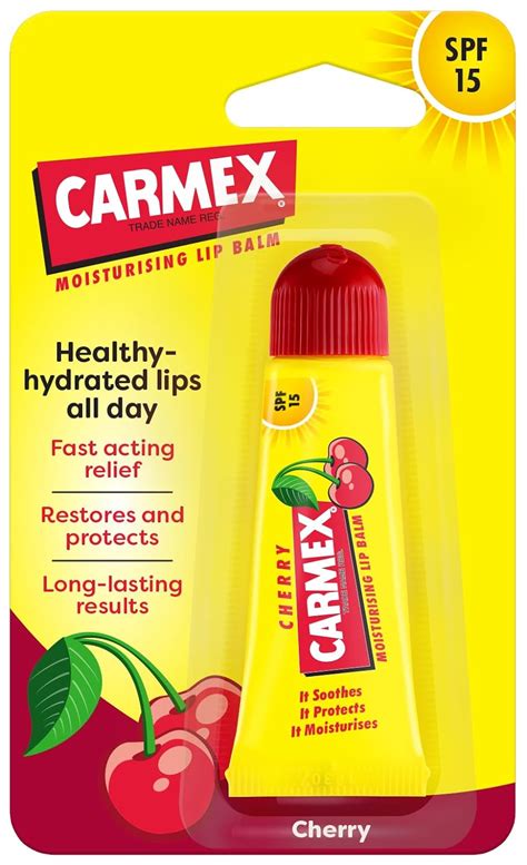 Carmex Cherry Flavour Lip Balm Tube Spf15 Lip Balms And Moisturizers Beauty