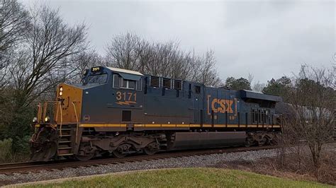 CSX Freight Train M491 Headed Northbound In Wingate NC With CSXT 3171