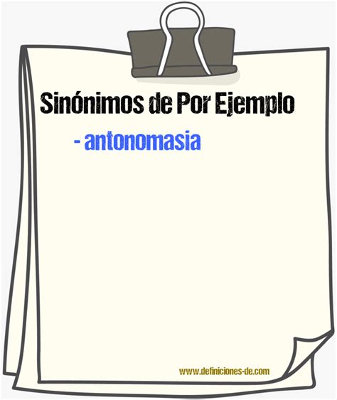 Sinónimos De Por Ejemplo