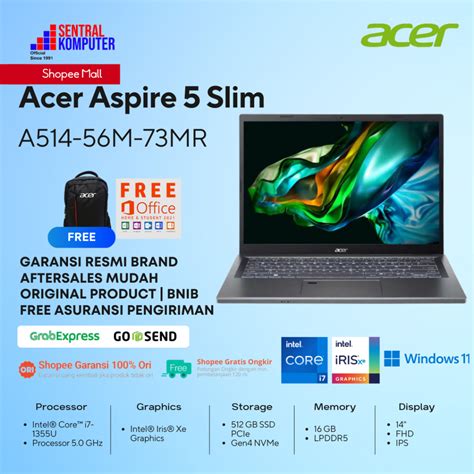 Jual Acer Aspire Slim A M Core I U Gb Ssd Irisxe