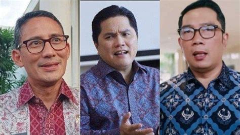 Hasil Survei Cawapres 2024 Elektabilitas Erick Thohir Ridwan Kamil